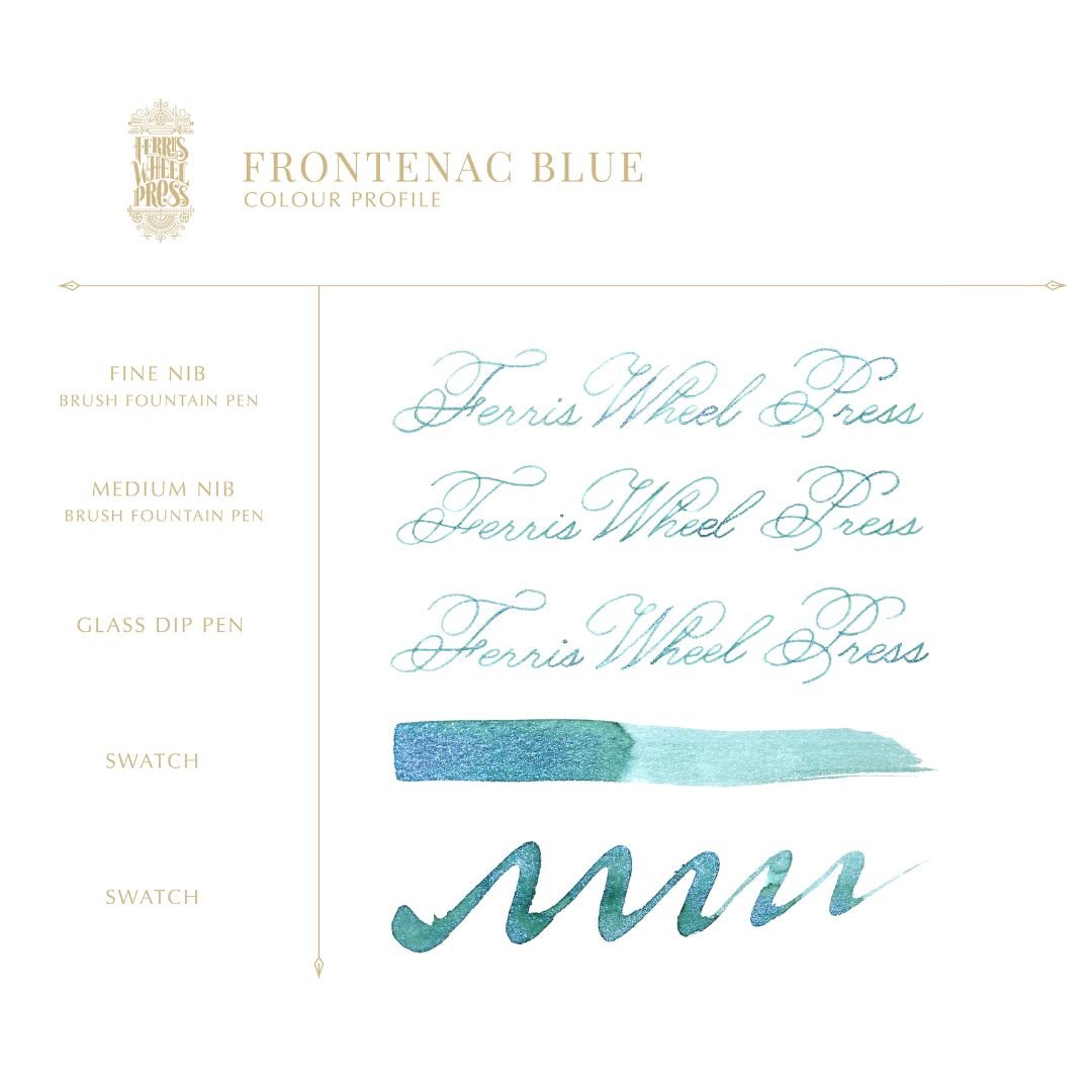 38ml Frontenac Blue Fountain Pen Ink - Ferris Wheel Press - Fountain Pen Inks - Under the Rowan Trees