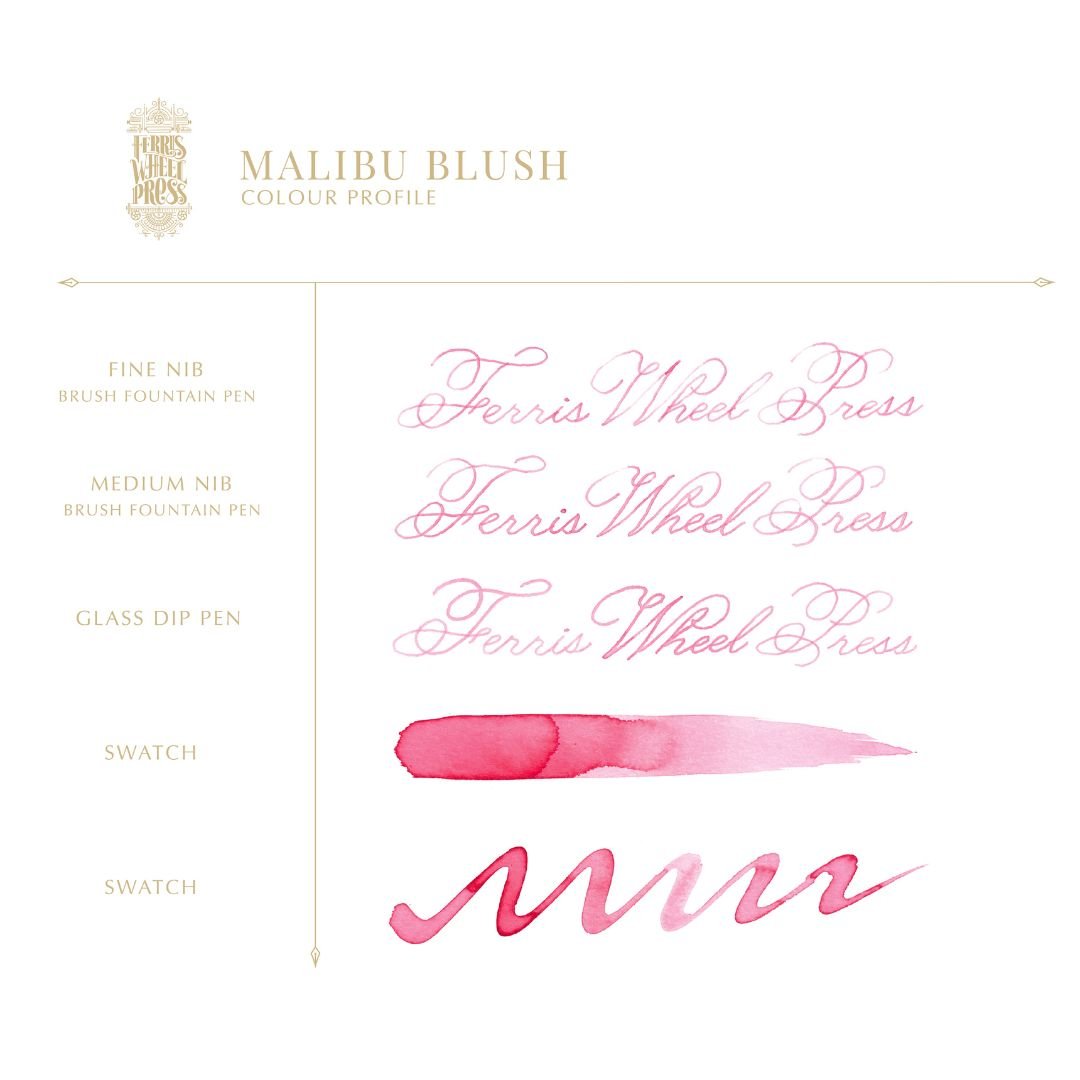 38ml Malibu Blush Fountain Pen Ink - Ferris Wheel Press - Fountain Pen Inks - Under the Rowan Trees