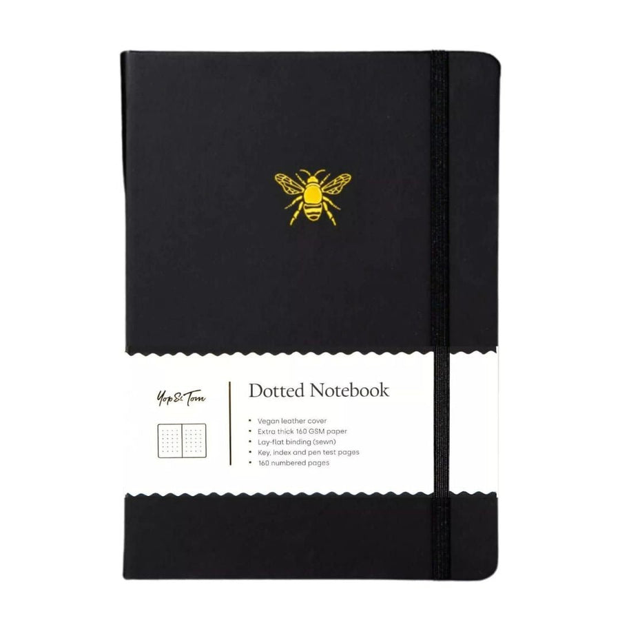 A5 Dot Grid Notebook Bee Chracoal - Yop & Tom - Notebooks - Under the Rowan Trees