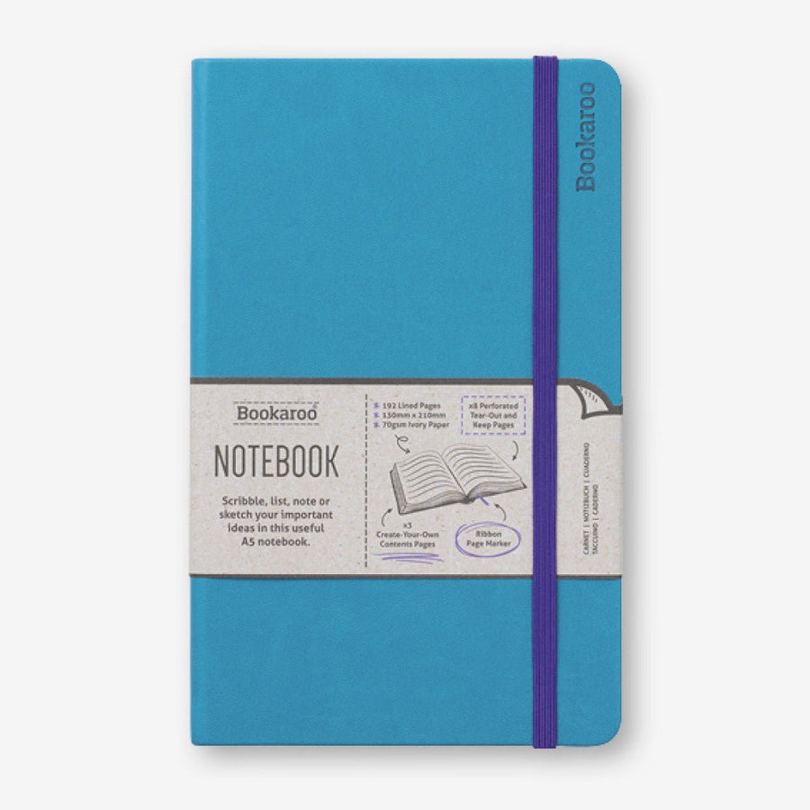 A5 Lined Notebook Turquoise - Bookaroo - Notebooks - Under the Rowan Trees