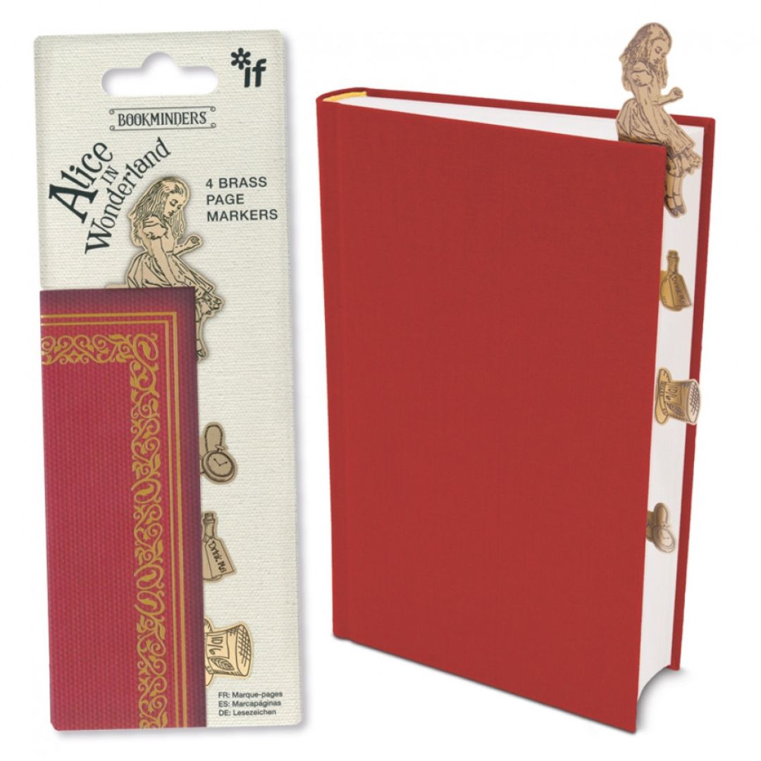 Alice in Wonderland Bookminders Brass Page Markers - Bookaroo - Bookmarks - Under the Rowan Trees