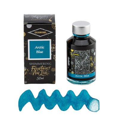 Arctic Blue Diamine Shimmering Fountain Pen Ink 50ml - Diamine - Under the Rowan Trees