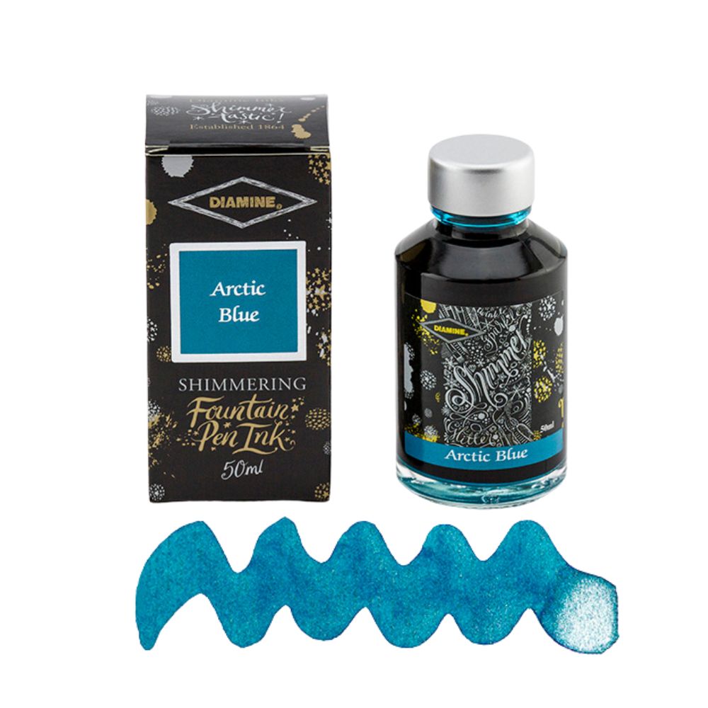 Diamine Shimmer Fountain Pen Ink 50ml-Fountain Pen Inks-Diamine-Arctic Blue
