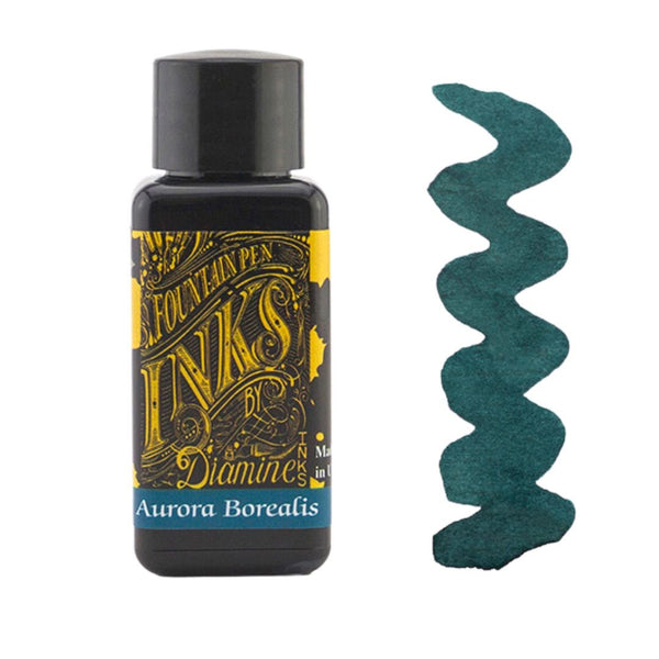 Greens Diamine Fountain Pen Inks 30ml-Fountain Pen Inks-Diamine-Aurora Borealis