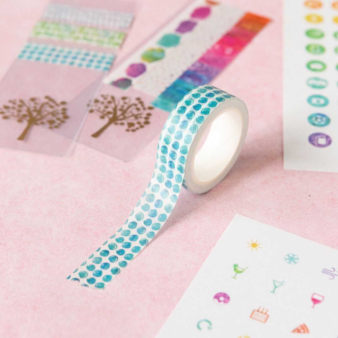 Blue Dots Watercolour Washi Tape - Under the Rowan Trees - Washi Tape - Under the Rowan Trees