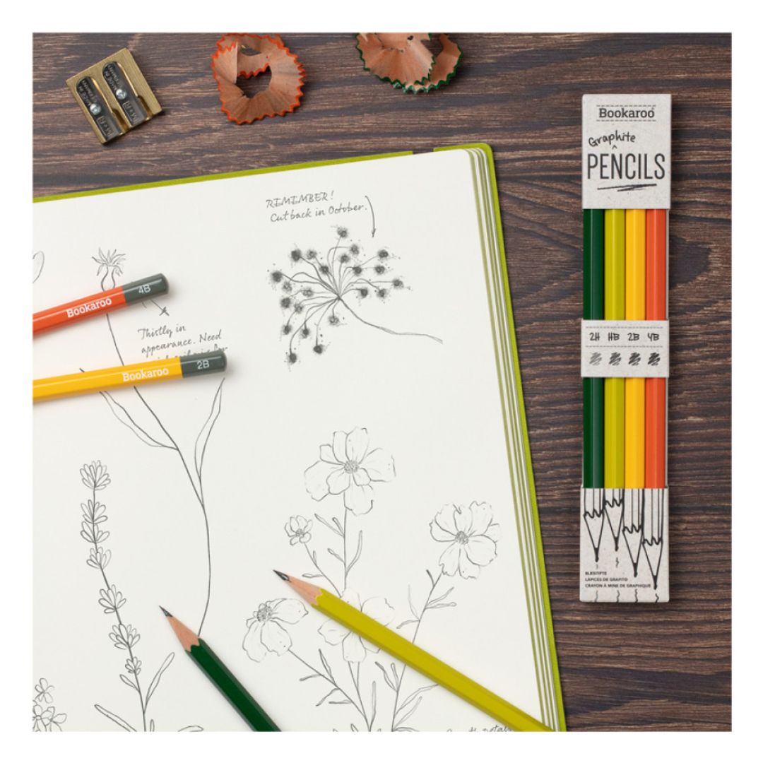 Bookaroo Graphite Pencils Greens & Oranges - Bookaroo - Under the Rowan Trees