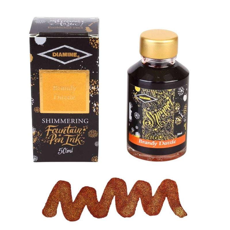 Diamine Shimmer Fountain Pen Ink 50ml-Fountain Pen Inks-Diamine-Brandy Dazzle