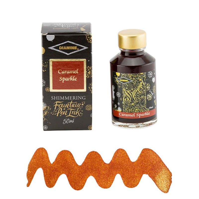 Diamine Shimmer Fountain Pen Ink 50ml-Fountain Pen Inks-Diamine-Caramel Sparkle
