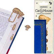 Cat & Mouse Bookminders Brass Page Markers - Bookaroo - Bookmarks - Under the Rowan Trees