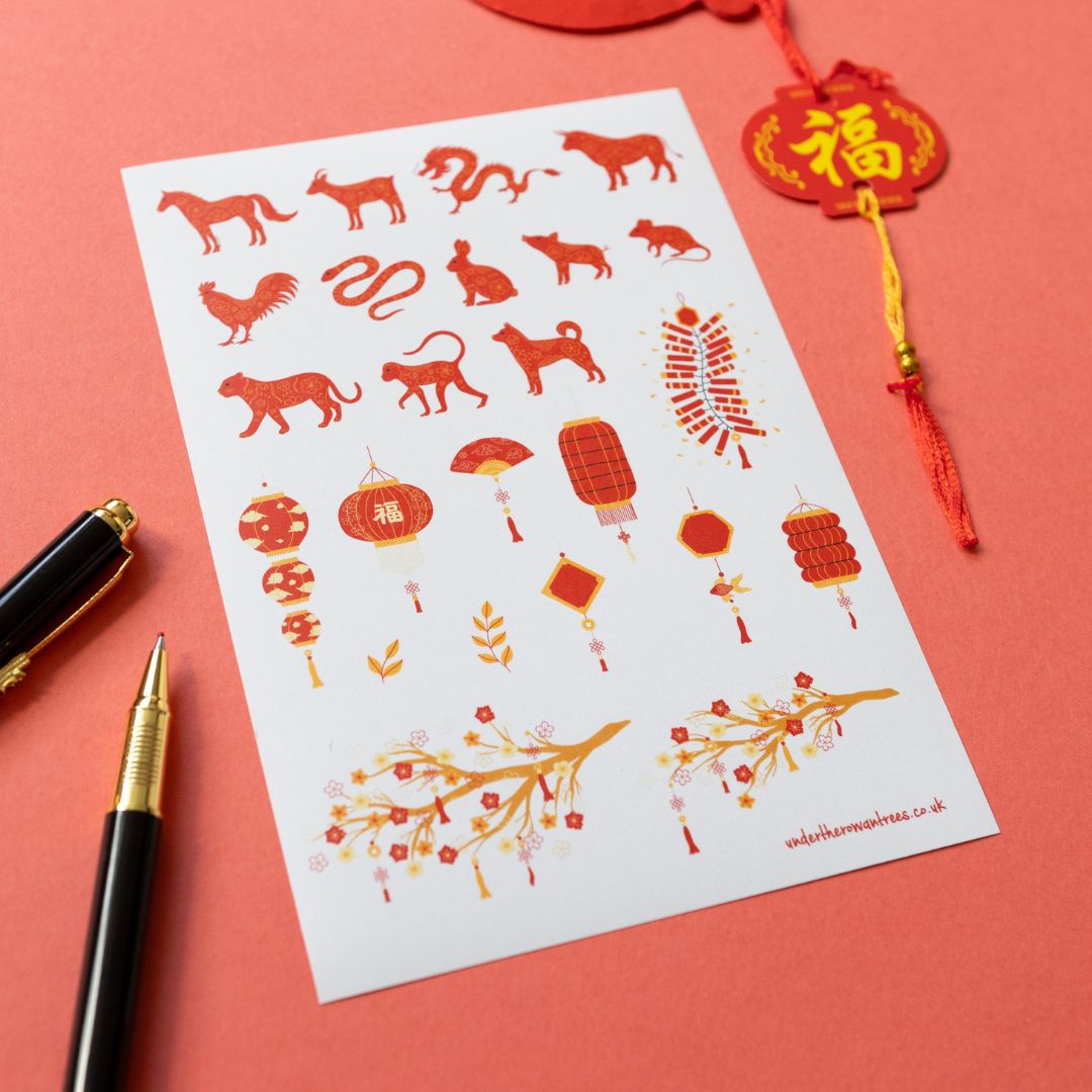 Chinese Festival Sticker Sheets - Under the Rowan Trees - Stickers - Under the Rowan Trees