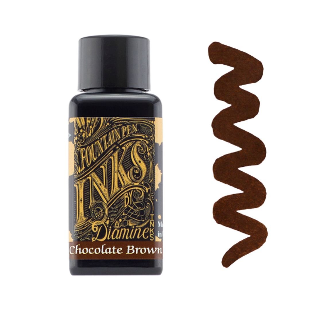 Chocolate Brown Diamine Fountain Pen Ink 30ml - Diamine - Under the Rowan Trees