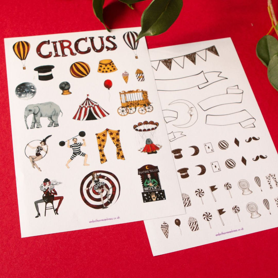 Circus Sticker Sheets - Under the Rowan Trees - Under the Rowan Trees
