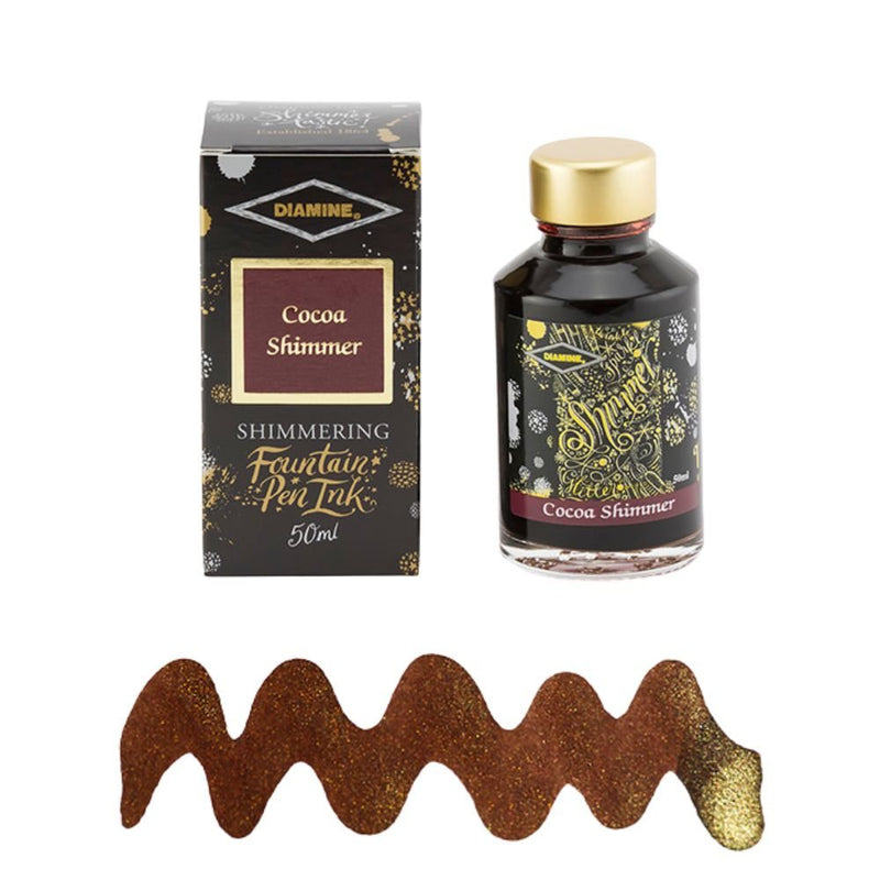 Diamine Shimmer Fountain Pen Ink 50ml-Fountain Pen Inks-Diamine-Cocoa Shimmer