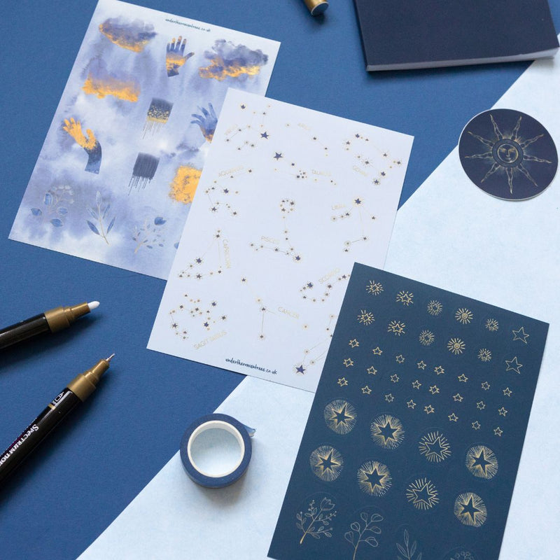 Constellations Sticker Sheets-Stickers-Under the Rowan Trees-Stars