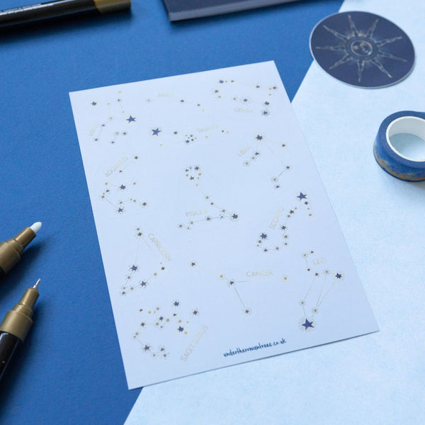 Constellations Sticker Sheets-Stickers-Under the Rowan Trees-Zodiac