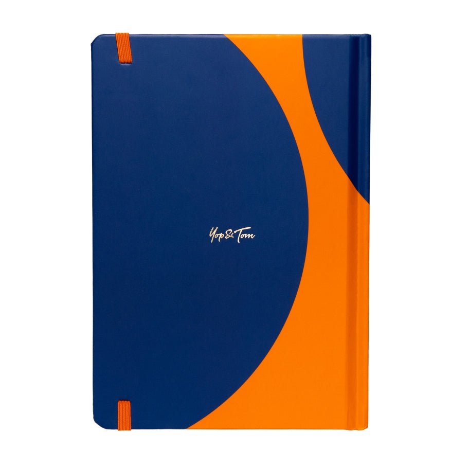 Contrast Dot Grid Notebook Navy & Orange - Yop & Tom - Under the Rowan Trees