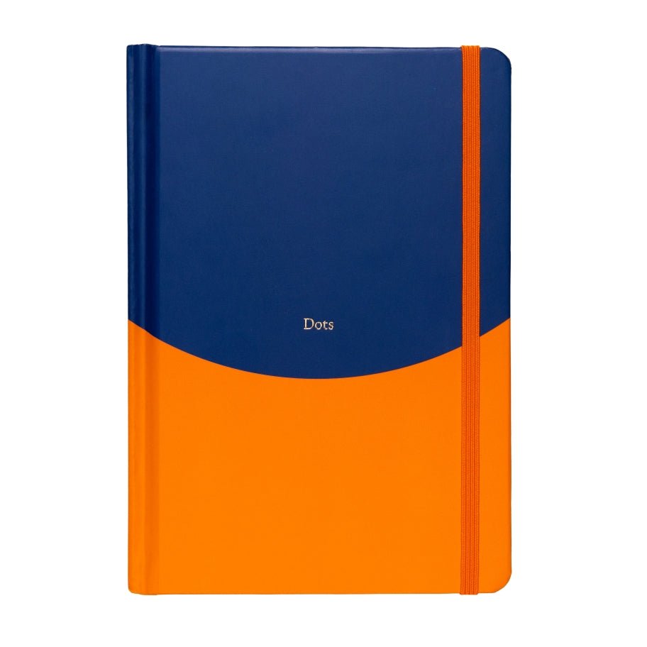 Contrast Dot Grid Notebook Navy & Orange - Yop & Tom - Under the Rowan Trees