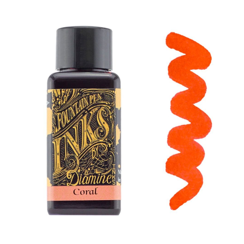 Reds & Pinks Diamine Fountain Pen Inks 30ml-Fountain Pen Inks-Diamine-Coral