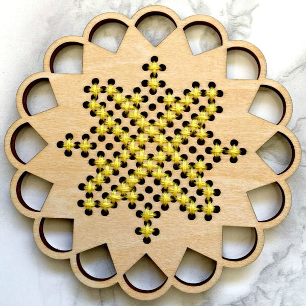 Cross Stitch Star Decoration Kit-Craft Kits-Under the Rowan Trees-
