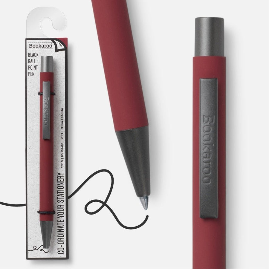 Dark Red Bookaroo Pen - Bookaroo - Pens - Under the Rowan Trees
