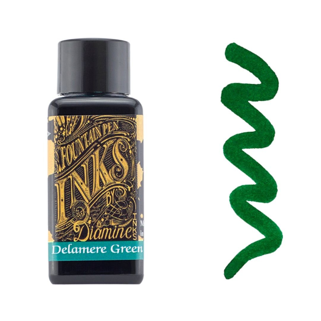 Delamere Green Diamine Fountain Pen Ink 30ml - Diamine - Under the Rowan Trees