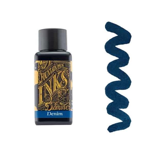 Blues Diamine Fountain Pen Inks 30ml-Fountain Pen Inks-Diamine-Denim