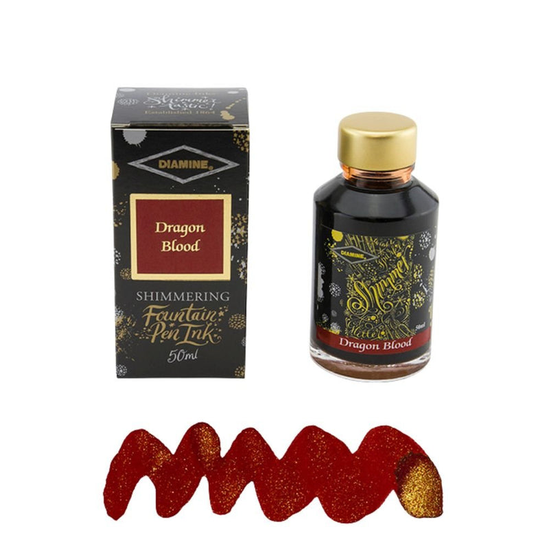 Diamine Shimmer Fountain Pen Ink 50ml-Fountain Pen Inks-Diamine-Dragon Blood