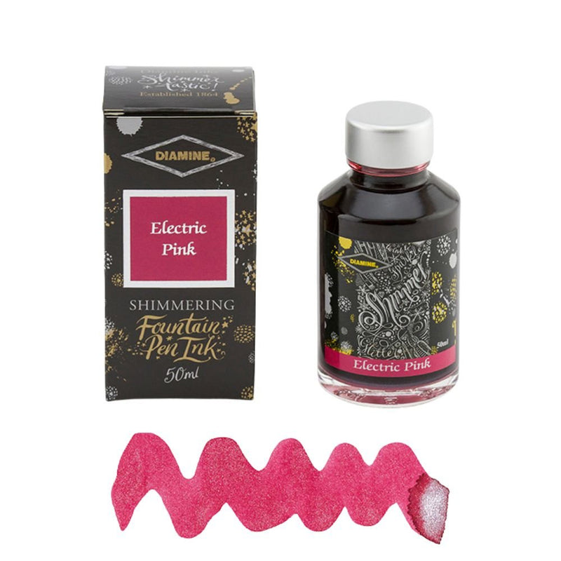 Diamine Shimmer Fountain Pen Ink 50ml-Fountain Pen Inks-Diamine-Electric Pink