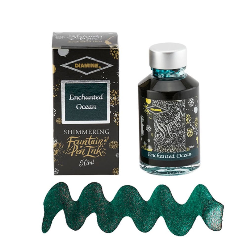 Diamine Shimmer Fountain Pen Ink 50ml-Fountain Pen Inks-Diamine-Enchanted Ocean