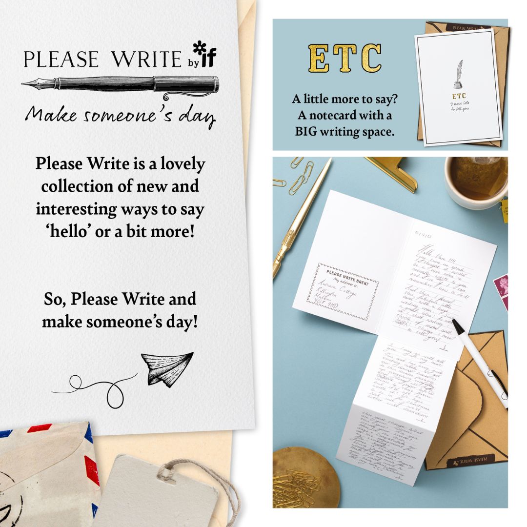 ETC - Please Write Notecard and Envelope - If - Letter Writing Set - Under the Rowan Trees