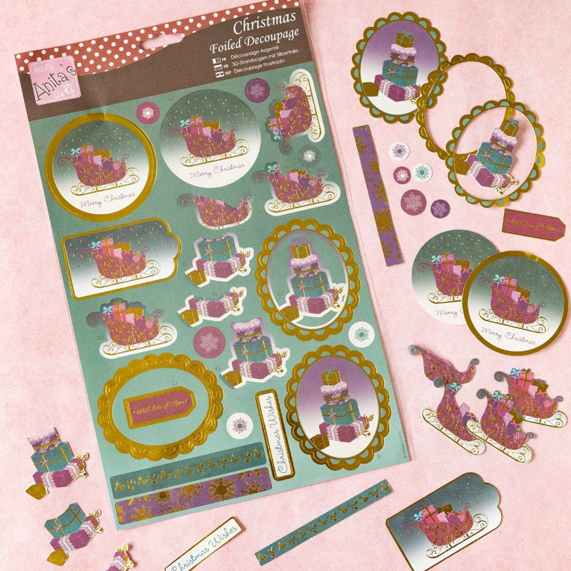Foiled Decoupage Sheet - Ombre Christmas-Scrapbooking Papers-Do Crafts-