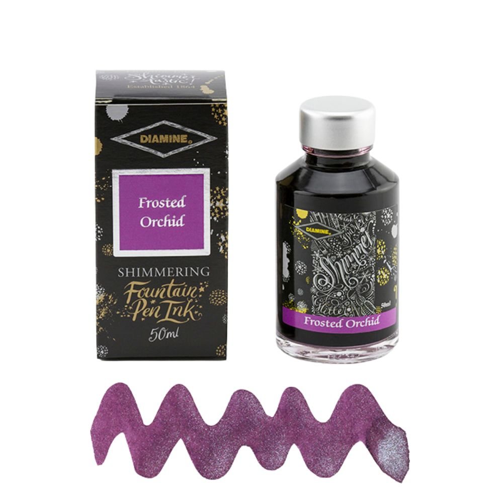 Frosted Orchid Diamine Shimmering Fountain Pen Ink 50ml - Diamine - Under the Rowan Trees