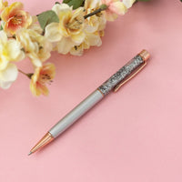 Glitter Flow Ballpoint Pen Silver & Rose Gold - Under the Rowan Trees - Under the Rowan Trees