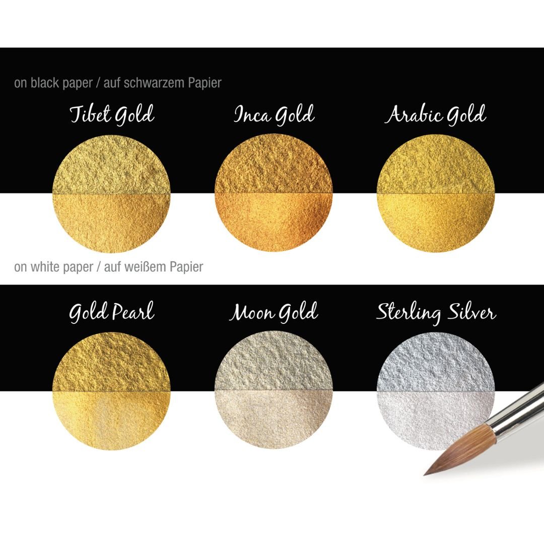 Gold & Silver Coliro Pearlcolors Set of Six - Coliro - Watercolours - Under the Rowan Trees