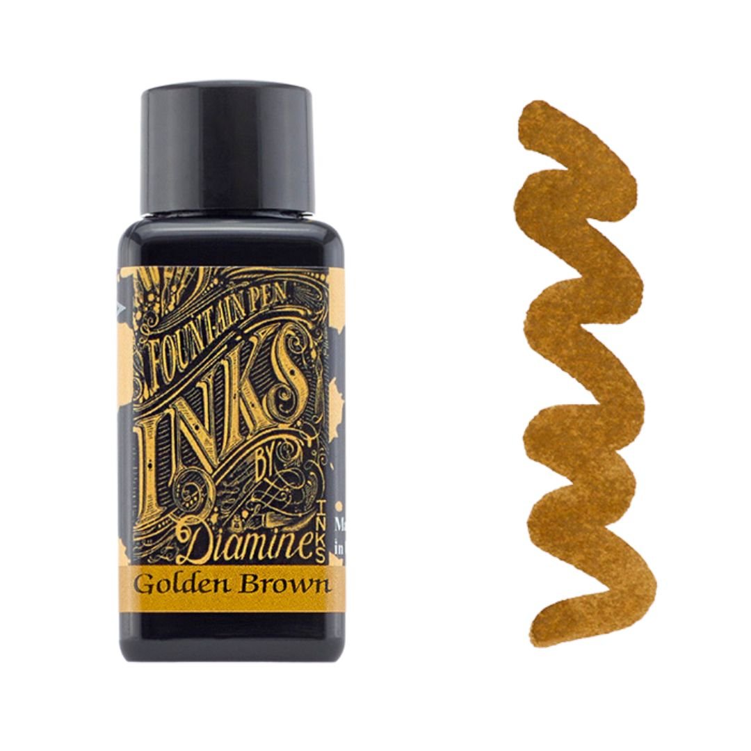 Golden Brown Diamine Fountain Pen Ink 30ml - Diamine - Under the Rowan Trees