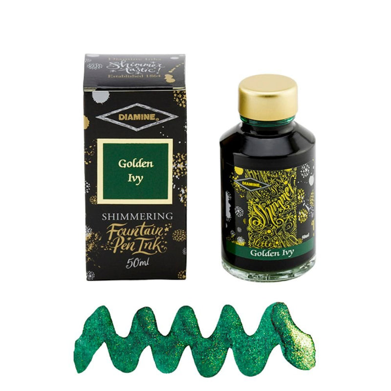 Diamine Shimmer Fountain Pen Ink 50ml-Fountain Pen Inks-Diamine-Golden Ivy