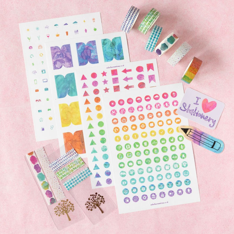Green Triangles Watercolour Washi Tape-Washi Tape-Under the Rowan Trees-