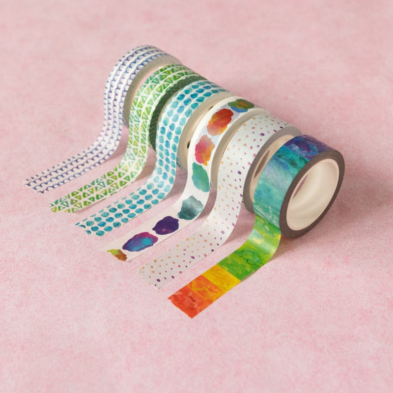 Green Triangles Watercolour Washi Tape-Washi Tape-Under the Rowan Trees-