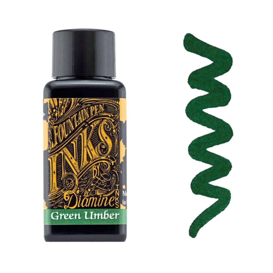 Green Umber Diamine Fountain Pen Ink 30ml - Diamine - Under the Rowan Trees