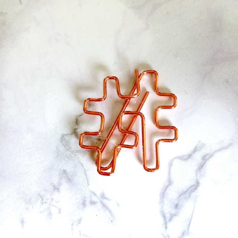Hashtag Paper Clip - Gold or Rose Gold - Under the Rowan Trees - Under the Rowan Trees