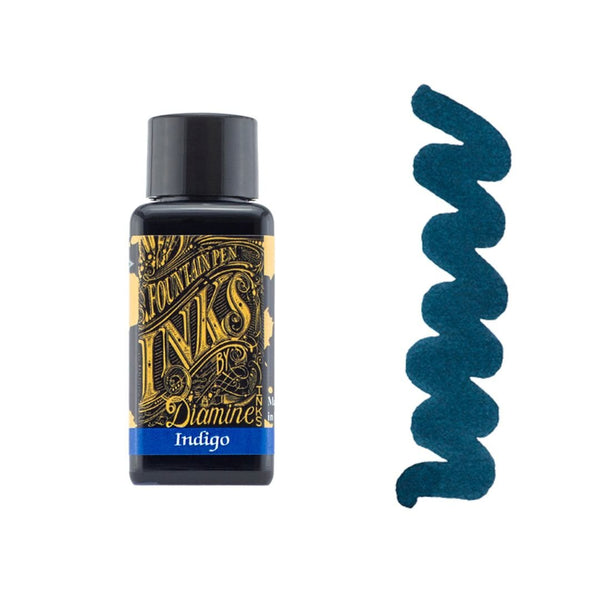 Blues Diamine Fountain Pen Inks 30ml-Fountain Pen Inks-Diamine-Indigo Blue