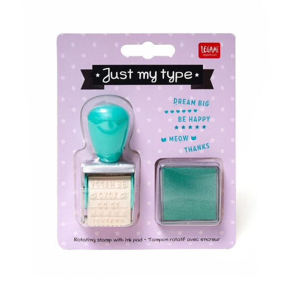 Just My Type - Rotating Stamp with Ink Pad-Rubber Stamp-Legami-