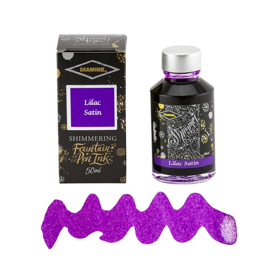 Lilac Satin Diamine Shimmering Fountain Pen Ink 50ml - Diamine - Under the Rowan Trees