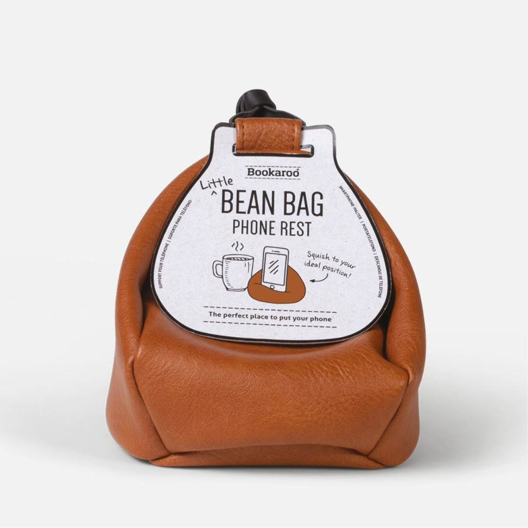Little Bean Bag Phone Rest Brown - Bookaroo - Storage - Under the Rowan Trees