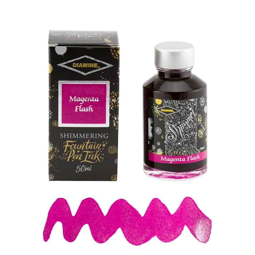 Magenta Flash Diamine Shimmering Fountain Pen Ink 50ml - Diamine - Under the Rowan Trees