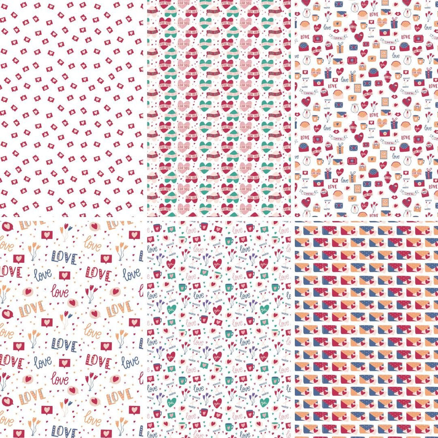 Magenta Love Scrapbook Paper Digital Download-Digital Downloads-Under the Rowan Trees-