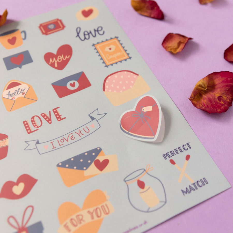 Magenta Love Sticker Sheet - Under the Rowan Trees - Under the Rowan Trees