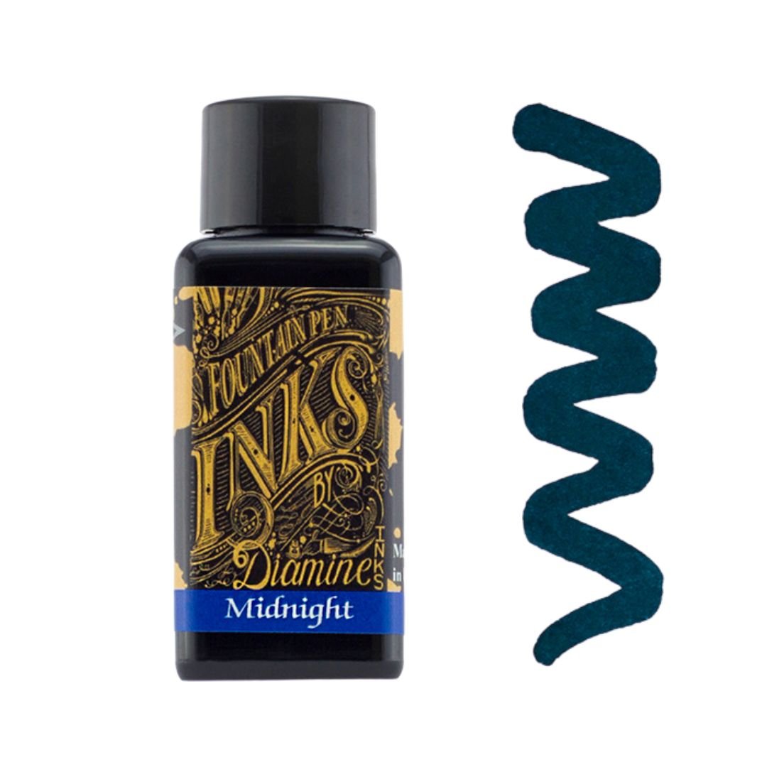 Midnight Diamine Fountain Pen Ink 30ml - Diamine - Under the Rowan Trees