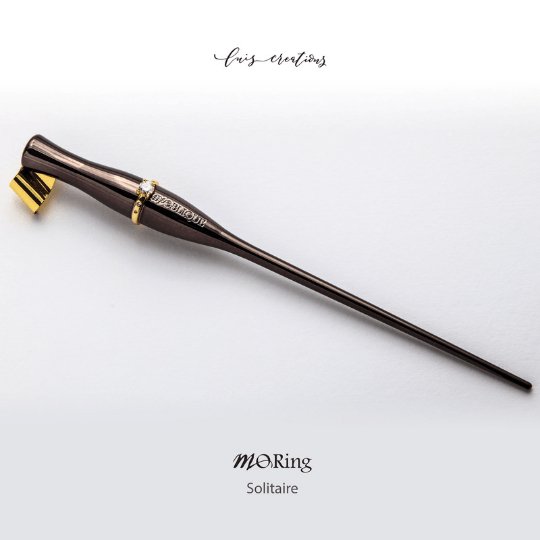 Moblique Solitaire Gold Mo Ring-Dip Pen Accessory-Luis Creations-