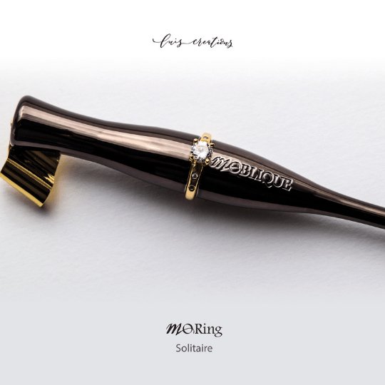 Moblique Solitaire Gold Mo Ring-Dip Pen Accessory-Luis Creations-